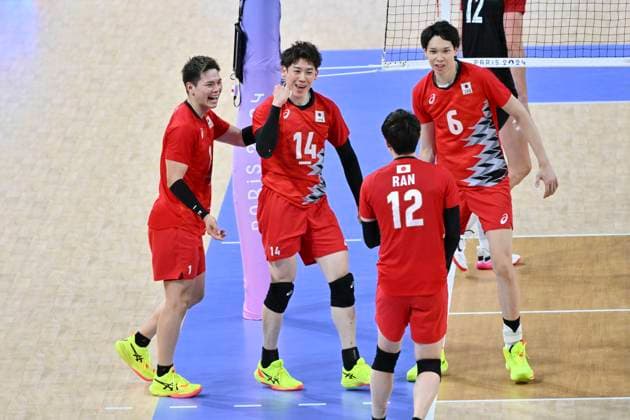 Japan Team (JPN), volleyball preliminary round pool C, Japan vs Germany (2-3) at the South Paris Arena 1, during the Paris 2024 Olympic Games, Olympische Spiele, Olympia, OS 27 July 2024, Paris, France. Noxthirdxpartyxsales  (260884400)