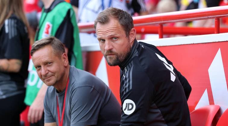 Sports Director Horst Heldt, Coach Bo Svensson Sport Football Soccer Test Match 1 Bundesliga Men DFL Season 2024 2025 27 07 2024 1 FC Union Berlin FCU vs Glasgow Rangers DFL regulations prohibit any use of photographs as image sequences and or quasi video