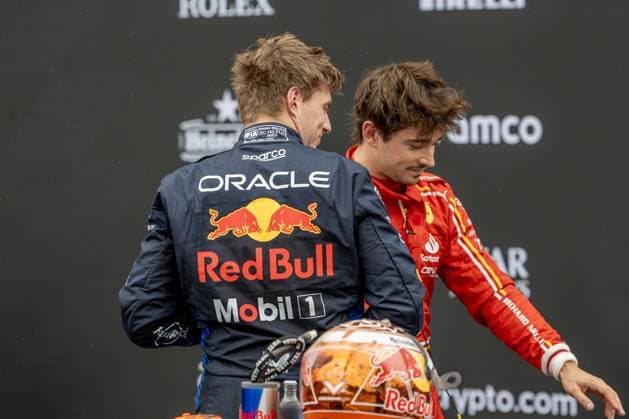 NÃ‚Â°1 Max Verstappen NDL Oracle Red Bull Racing e Charles leclerc during Formula 1 Rolex Belgian Grand Prix 2024 - Qualifying, Formula 1 Championship in Belgium, Belgium, July 27 2024  Copyright: xOttoxMoretti IPAxSportx xipa-agex xx IPA_48313536 IPA_Agency_IPA48313536