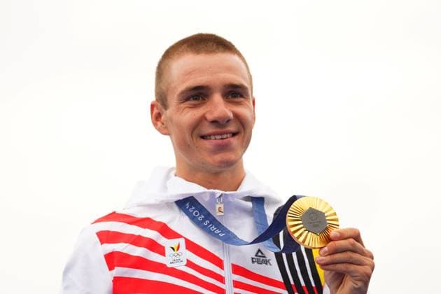 Remco Evenepoel gold medal the men s cycling time trial event, at the 2024 Summer Olympics, Saturday, July 27, 2024, in Paris, France. (Photo Davide Spada LaPresse)  Copyright: xSpada LaPressex