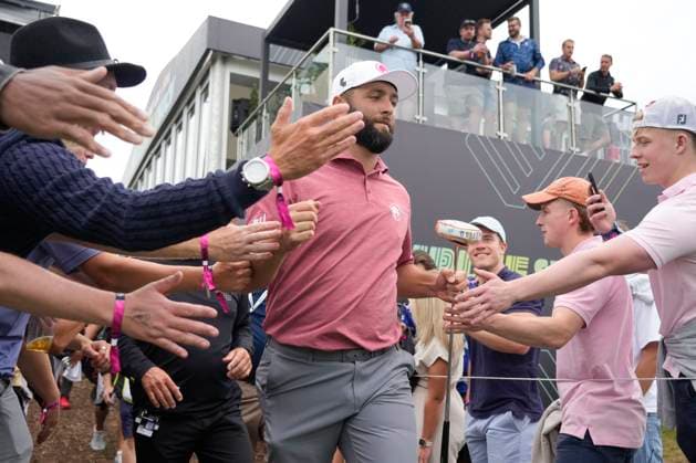 27th July 2024; JCB Golf &amp; Country Club, Rocester, Uttoxeter, England; LIV UK Golf League, Round 2; Jon Rahm of the Legion XIII GC walks to the 15th tee during round two  ActionPlus12672990 StevenxFlynn