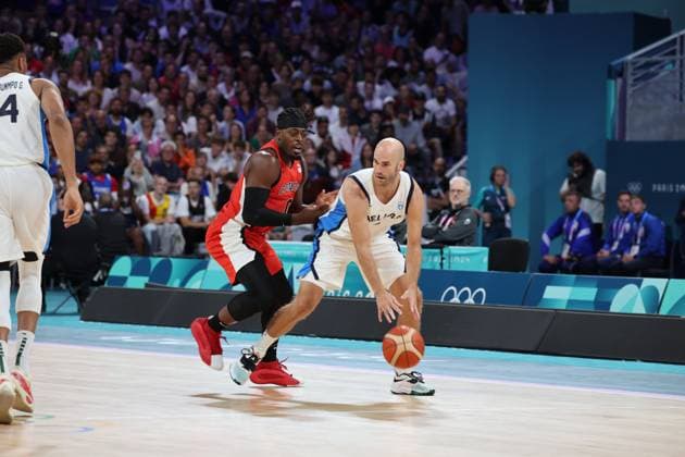 Nick CALATHES (Grèce) Mens basketball, Greece vs Canada, Men s preliminary round during the Olympic Games, Olympische Spiele, Olympia, OS Paris 2024 JO 2024 : BASKET BALL - Grece vs Canada - Jeux Olympiques 2024 - Paris2024 - Lille - 27 07 2024 DPPI Panoramic 
