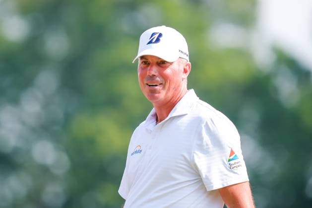July 27, 2024, Blaine, Minnesota, USA: MATT KUCHAR celebrates a shot that went in for eagle on the 18th to put him in 2nd overall during the 2024 PGA, Golf Herren 3M Open at TPC Twin Cities on July 27th, 2024. Blaine USA - ZUMAg254 20240727_zsp_g254_121 Copyright: xStevenxGarciax