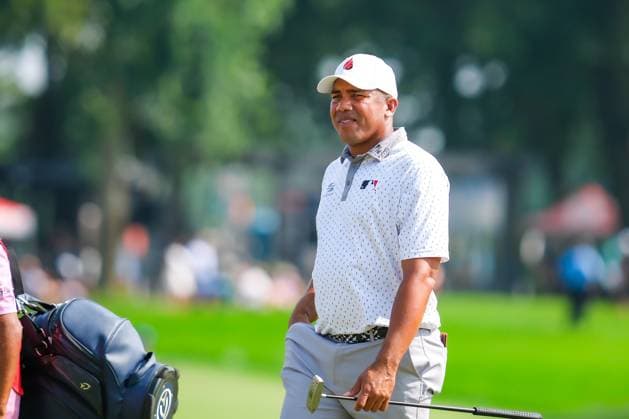 July 27, 2024, Blaine, Minnesota, USA: JHONATTAN VEGAS looks on during the 2024 PGA, Golf Herren 3M Open at TPC Twin Cities on July 27th, 2024. Vegas finished 1st after round 3 shooting a 8 under 63 to finish 16 under. Blaine USA - ZUMAg254 20240727_zsp_g254_123 Copyright: xStevenxGarciax