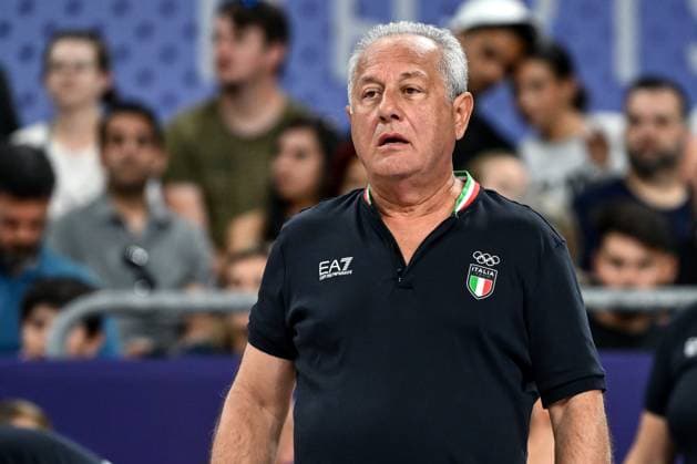 Parigi (Francia) 28 07 2024 - Olimpiadi Parigi 2024 volley Italia-Repubblica Dominicana foto Image nella foto: Julio Velasco 