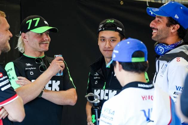BOTTAS Valtteri (fin), Stake F1 Team Kick Sauber C44, ZHOU Guanyu (chi), Stake F1 Team Kick Sauber C44, RICCIARDO Daniel (aus), Visa Cash App RB F1 Team VCARB 01, TSUNODA Yuki (jap), Visa Cash App RB F1 Team VCARB 01, portrait during the Formula 1 Rolex Belgian Grand Prix 2024, 14th round of the 2024 Formula One World Championship, WM, Weltmeisterschaft from July 26 to 28, 2024 on the Circuit de Spa-Francorchamps, in Stavelot, Belgium - F1 - BELGIAN GRAND PRIX 2024 DPPI Panoramic  240728_R14_BELGIO_DP_FG005251