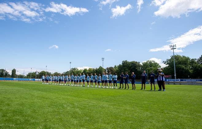Football, Hertha BSC, Season 2024 25, Season opening, the second division squad introduced, 28 07 2024, Copyright: xSebastianxRäppold MatthiasxKochx