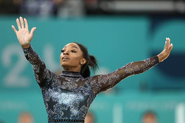Sport Themen der Woche KW30 Sport Bilder des Tages - Artistic Gymnastics - Paris 2024 - 28 07 2024 - France Ile-de-France (region) Paris - Simone Biles during the sub-division 1 qualifications of the artistic gymnastics events of the Paris 2014 Olympic Games, Olympische Spiele, Olympia, OS at Arena Bercy, on July 28, 2024.  JulienxMattiax xLexPictorium LePictorium_0294811