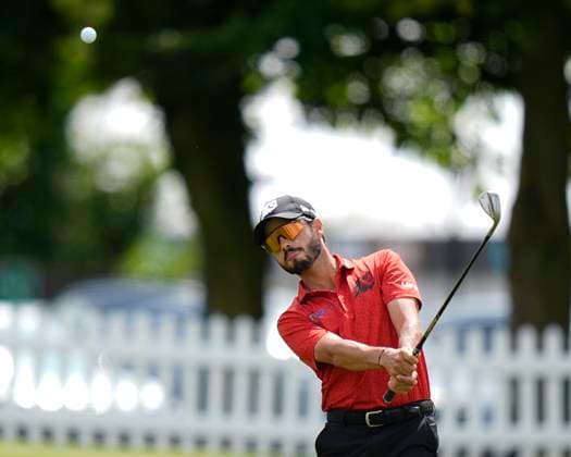 28th July 2024; JCB Golf &amp; Country Club, Rocester, Uttoxeter, England; LIV UK Golf League, Final Round; Abraham Ancer of the Fireballs GC warms up on the practice ground before the final round  ActionPlus12673258 StevenxFlynn