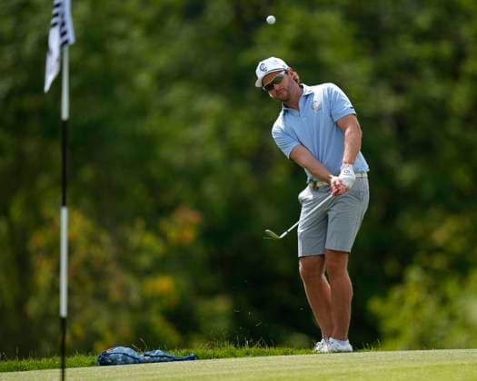 28th July 2024; JCB Golf &amp; Country Club, Rocester, Uttoxeter, England; LIV UK Golf League, Final Round; Kalle Samooja the Cleeks GC warms up on the practice ground before the final round  ActionPlus12673265 StevenxFlynn