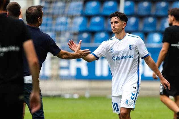 Jason Ceka 1 FC Magdeburg,10 with Managing Director Sport Otmar Schork 1 FC Magdeburg 2 Soccer Bundesliga Season 2024 2025 Test match summer preparation 1 FC Magdeburg vs Sampdoria Genoa at the Avnet Arena in Magdeburg Soccer,Man,Men,Germany,27 07 2024