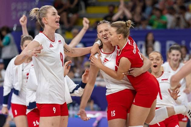Volleyball - Olympic Games, Olympische Spiele, Olympia, OS Paris 2024: Day-2 Magdalena Stysiak, Martyna Czyrnianska, Aleksandra Szczyglowska are playing during Volleyball Women s Preliminary Round - Group B - match between Poland and Japan on the Olympic Games Paris 2024 at South Paris Arena in Paris, France on July 28, 2024. Paris France  Copyright: xAndrzejxIwanczukx originalFilename:iwanczuk-volleyba240728_np9OE.jpg