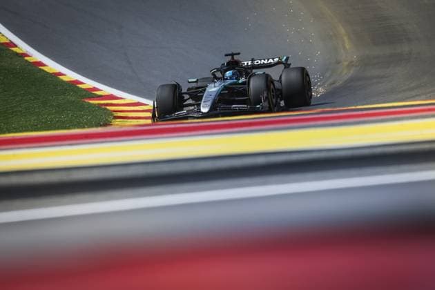 63 RUSSELL George (gbr), Mercedes AMG F1 Team W15, action during the Formula 1 Rolex Belgian Grand Prix 2024, 14th round of the 2024 Formula One World Championship, WM, Weltmeisterschaft from July 26 to 28, 2024 on the Circuit de Spa-Francorchamps, in Stavelot, Belgium - F1 - BELGIAN GRAND PRIX 2024 DPPI Panoramic  240728_R14_BELGIO_DP_FG005860
