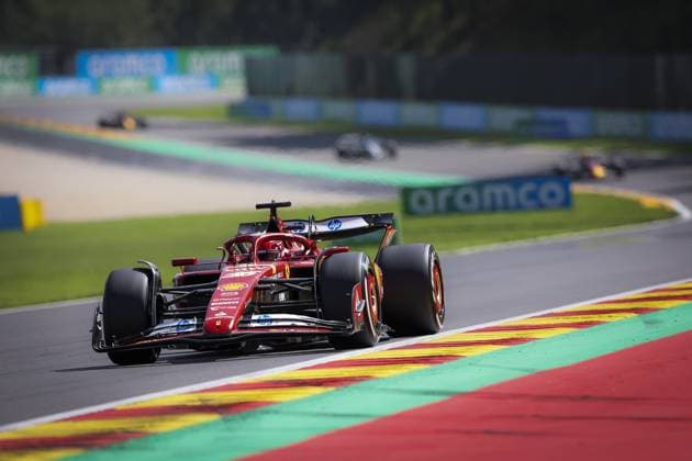 16 LECLERC Charles (mco), Scuderia Ferrari SF-24, action during the Formula 1 Rolex Belgian Grand Prix 2024, 14th round of the 2024 Formula One World Championship, WM, Weltmeisterschaft from July 26 to 28, 2024 on the Circuit de Spa-Francorchamps, in Stavelot, Belgium - F1 - BELGIAN GRAND PRIX 2024 DPPI Panoramic  240728_R14_BELGIO_DP_JFR62411