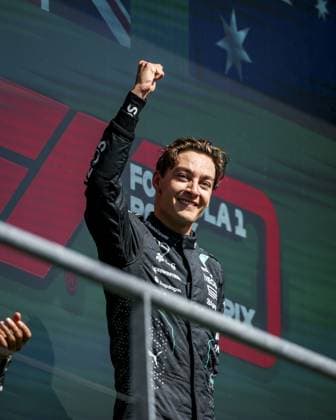 RUSSELL George (gbr), Mercedes AMG F1 Team W15, portrait, podium during the Formula 1 Rolex Belgian Grand Prix 2024, 14th round of the 2024 Formula One World Championship, WM, Weltmeisterschaft from July 26 to 28, 2024 on the Circuit de Spa-Francorchamps, in Stavelot, Belgium - F1 - BELGIAN GRAND PRIX 2024 DPPI Panoramic  240728_R14_BELGIO_DP_AV3_4952