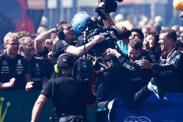 F1 Belgian Grand Prix 2024 George Russell of Mercedes after the Formula 1 Belgian Grand Prix at Spa-Francorchamps in Spa, Belgium on July 27, 2024. Spa Belgium  Copyright: xJakubxPorzyckix originalFilename:porzycki-f1belgia240728_np4gb.jpg