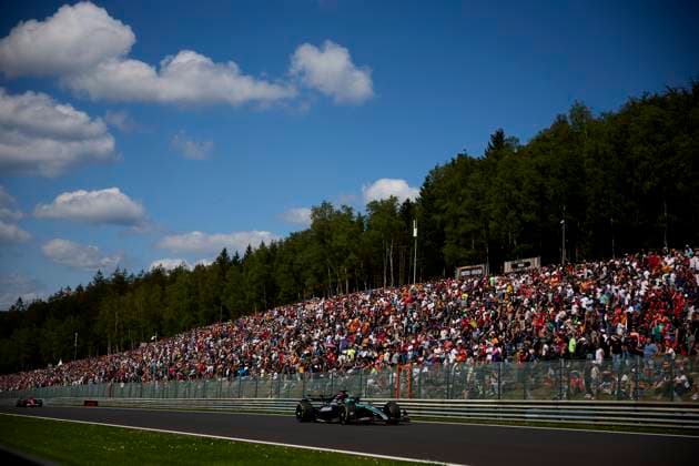 F1 Grand Prix of Belgium George Russell of Great Britain driving the (63) Mercedes AMG Petronas F1 Team W15 on track during the F1 Grand Prix of Belgium at Circuit de Spa-Francorchamps on July 28, 2024, in Spa, Belgium. Spa Circuit de Spa-Francorchamps Spa Belgium RL_GPF1BELG24_000939 Copyright: xRicardoxLarreinax