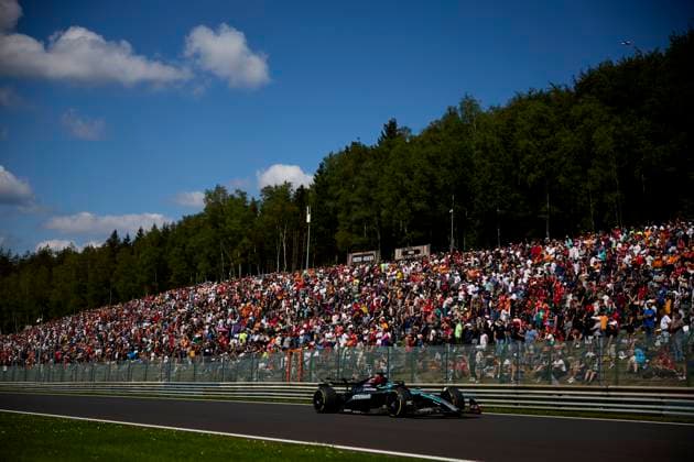 F1 Grand Prix of Belgium George Russell of Great Britain driving the (63) Mercedes AMG Petronas F1 Team W15 on track during the F1 Grand Prix of Belgium at Circuit de Spa-Francorchamps on July 28, 2024, in Spa, Belgium. Spa Circuit de Spa-Francorchamps Spa Belgium RL_GPF1BELG24_000940 Copyright: xRicardoxLarreinax