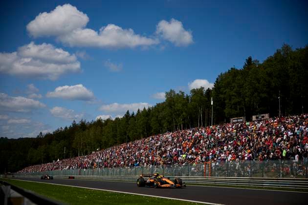 F1 Grand Prix of Belgium Lando Norris of Great Britain driving the (4) McLaren Formula 1 Team MCL38 Mercedes on track during the F1 Grand Prix of Belgium at Circuit de Spa-Francorchamps on July 28, 2024, in Spa, Belgium. Spa Circuit de Spa-Francorchamps Spa Belgium RL_GPF1BELG24_000941 Copyright: xRicardoxLarreinax
