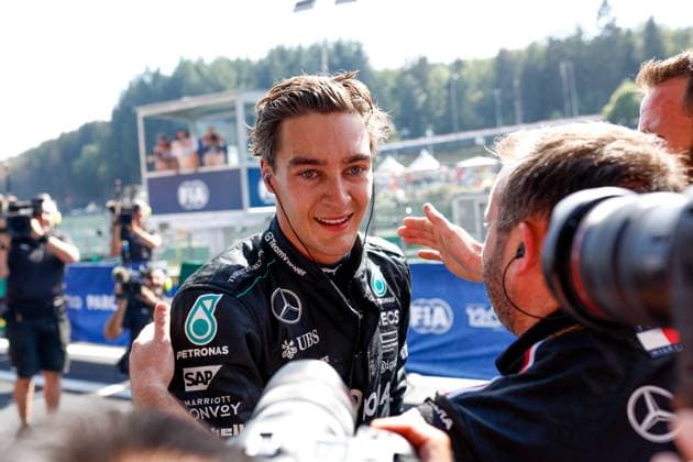 63 George Russell GBR, Mercedes AMG Petronas F1 Team , F1 Grand Prix of Belgium at Circuit de Spa Francorchamps on July 28, 2024 in Spa Francorchamps, Belgium Photo by HOCH ZWEI Spa Francorchamps Belgium