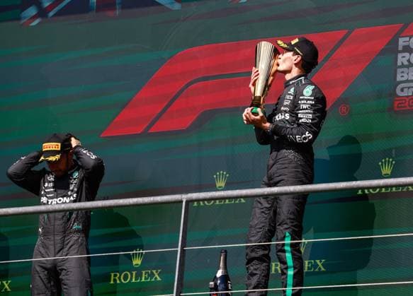 44 Lewis Hamilton GBR, Mercedes AMG Petronas F1 Team , 63 George Russell GBR, Mercedes AMG Petronas F1 Team , F1 Grand Prix of Belgium at Circuit de Spa Francorchamps on July 28, 2024 in Spa Francorchamps, Belgium Photo by HOCH ZWEI Spa Francorchamps Belgium