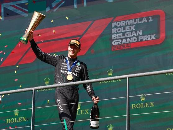 63 George Russell GBR, Mercedes AMG Petronas F1 Team , F1 Grand Prix of Belgium at Circuit de Spa Francorchamps on July 28, 2024 in Spa Francorchamps, Belgium Photo by HOCH ZWEI Spa Francorchamps Belgium