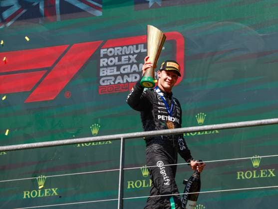 63 George Russell GBR, Mercedes AMG Petronas F1 Team , F1 Grand Prix of Belgium at Circuit de Spa Francorchamps on July 28, 2024 in Spa Francorchamps, Belgium Photo by HOCH ZWEI Spa Francorchamps Belgium
