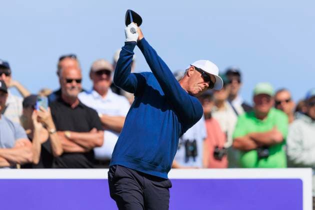 28th July 2024; Carnoustie Golf Links, Carnoustie, Angus, Scotland, Senior Open Championship, Round 4; Richard Green tees off on the fourth hole of the Championship Links, Carnoustie during the final round of The Senior Open presented by Rolex  ActionPlus12673546 DavidxYoung