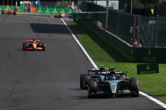63 George Russell GBR, Mercedes AMG Petronas F1 Team , 44 Lewis Hamilton GBR, Mercedes AMG Petronas F1 Team , F1 Grand Prix of Belgium at Circuit de Spa Francorchamps on July 28, 2024 in Spa Francorchamps, Belgium Photo by HOCH ZWEI Spa Francorchamps Belgium