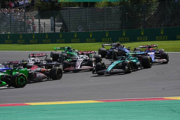 Formula 1 Rolex Belgian Grand Prix 2024 28 07 2024, Circuit de Spa Francorchamps, Spa Francorchhamps, Formula 1 Rolex Belgian Grand Prix 2024 , pictured Lance Stroll CAN , Aston Martin Aramco Cognizant Formula One Team, Nico Hülkenberg DEU , Haas F1 Team, Yuki Tsunoda JPN , Visa Cash App RB Formula One Team nordphotoxGmbHx xBratic nph00250
