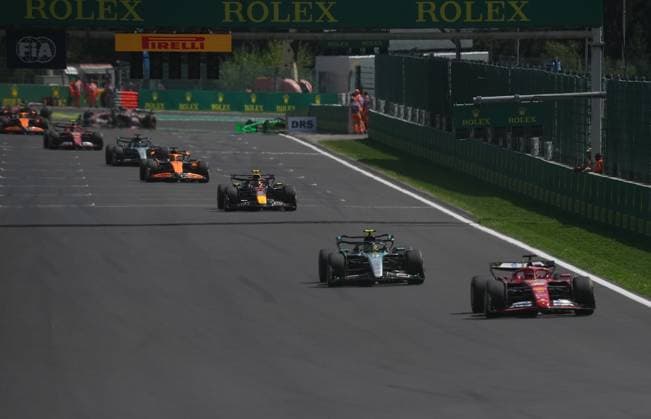 28 07 2024, Circuit de Spa Francorchamps, Spa Francorchhamps, Formula 1 Rolex Belgian Grand Prix 2024 , in the picture Charles Leclerc MCO , Scuderia Ferrari HP, Lewis Hamilton GBR , Mercedes AMG Petronas Formula One Team, Sergio Perez MEX , Oracle Red Bull Racing, Oscar Piastri AUS , McLaren F1 Team Defodi 506 20240728 hbr 1680 Defodi-506