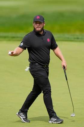 28th July 2024; JCB Golf &amp; Country Club, Rocester, Uttoxeter, England; LIV UK Golf League, Final Round; Tyrrell Hatton of the Legion XIII GC salutes the fans on the first hole  ActionPlus12673670 StevenxFlynn