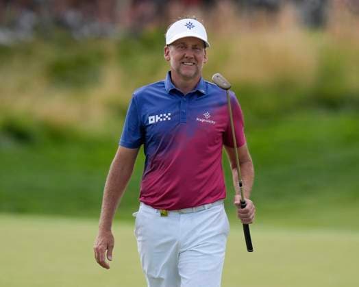28th July 2024; JCB Golf &amp; Country Club, Rocester, Uttoxeter, England; LIV UK Golf League, Final Round; Ian Poulter of the Majestics GC walks onto the 14th green  ActionPlus12673685 StevenxFlynn
