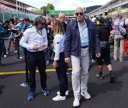 28 07 2024, Circuit de Spa Francorchamps, Spa Francorchhamps, Formula 1 Rolex Belgian Grand Prix 2024 , in the picture Chairman Lawrence Stroll Aston Martin , in the background Flavio Briatore Alpine Defodi 506 20240728 hbr 1169 Defodi-506
