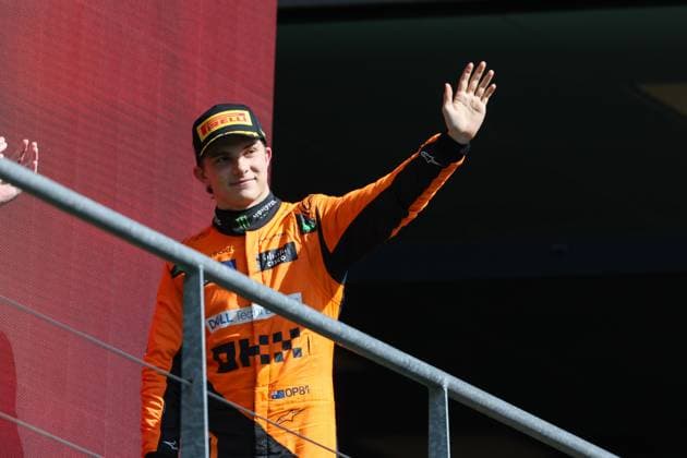 PIASTRI Oscar (aus), McLaren F1 Team MCL38, portrait podium during the Formula 1 Rolex Belgian Grand Prix 2024, 14th round of the 2024 Formula One World Championship, WM, Weltmeisterschaft from July 26 to 28, 2024 on the Circuit de Spa-Francorchamps, in Stavelot, Belgium - F1 - BELGIAN GRAND PRIX 2024 DPPI Panoramic  240728_R14_BELGIO_DP_AV3_4826