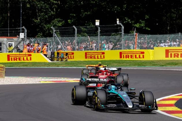 63 George Russell GBR, Mercedes AMG Petronas F1 Team , F1 Grand Prix of Belgium at Circuit de Spa Francorchamps on July 28, 2024 in Spa Francorchamps, Belgium Photo by HOCH ZWEI Spa Francorchamps Belgium