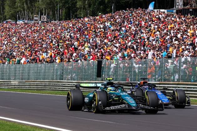 14 Fernando Alonso ESP, Aston Martin Aramco F1 Team , 23 Alexander Albon THA, Williams Racing , F1 Grand Prix of Belgium at Circuit de Spa Francorchamps on July 28, 2024 in Spa Francorchamps, Belgium Photo by HOCH ZWEI Spa Francorchamps Belgium