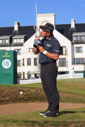 28th July 2024; Carnoustie Golf Links, Carnoustie, Angus, Scotland, Senior Open Championship, Round 4; K J Choi with the Seniors Open Championship trophy after his victory on the Championship Links, Carnoustie  ActionPlus12673701 DavidxYoung