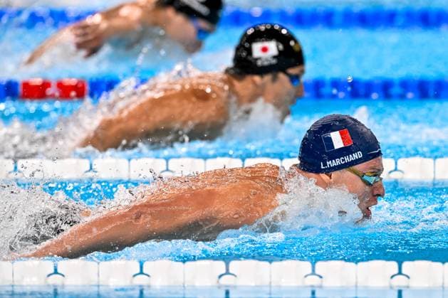 Bilder des Jahres 2024, Sport 07 Juli Sport Themen der Woche KW30 Sport Bilder des Tages Leon Marchand of France competes in the swimming 400m Individual Medley Men Final during the Paris 2024 Olympic Games, Olympische Spiele, Olympia, OS at La Defense Arena in Paris (France), July 28, 2024. Giorgio Scala