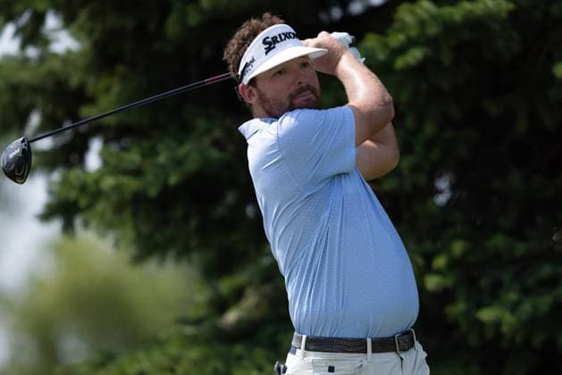 BLAINE, MN - JULY 28: Matt NeSmith hits a tee shot on the second hole during the final round of the 3M Open at TPC Twin Cities on July 28, 2024 in Blaine, Minnesota. (Photo by Bailey Hillesheim Icon Sportswire) GOLF: JUL 28 PGA, Golf Herren 3M Open EDITORIAL USE ONLY Icon2407280123