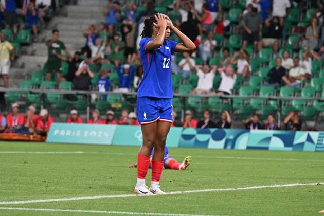 Paris 2024, Fußball, Frauen, Frankreich - Kanada Marie-Antoinette Katoto (France) , women football, Argentina vs Morocco , Women preliminary round during the Olympic Games, Olympische Spiele, Olympia, OS Paris 2024 JO 2024 : FOOTBALL FEMININ - France vs Canada - Jeux Olympiques 2024 - Paris2024 - Saint-Etienne - 28 07 2024 DPPI Panoramic 