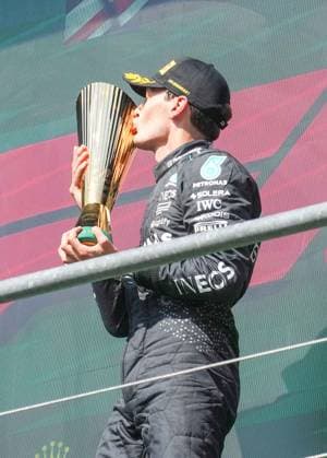 Belgium: 28.07.2024, Circuit de Spa-Francorchamps, Spa-Francorchhamps, Formula 1 Rolex Belgian Grand Prix 2024 , im Bild& xA;Sieger George Russell (GBR), Mercedes-AMG Petronas Formula One Team Formula 1 Championship - Formula 1 Rolex Belgian Grand Prix 2024 - Race  - ZUMAp169 20240728_zsa_p169_242 Copyright: xAlessioxDexMarco IPAxSportx