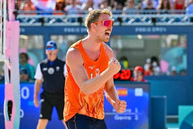 Olympic Games Beach Volleyball Paris 29 07 2024 Preliminary round, Men, NED vs ESP, Stefan Boermanns NED, 1 , Copyright: xBEAUTIFULxSPORTS TomxBlochx