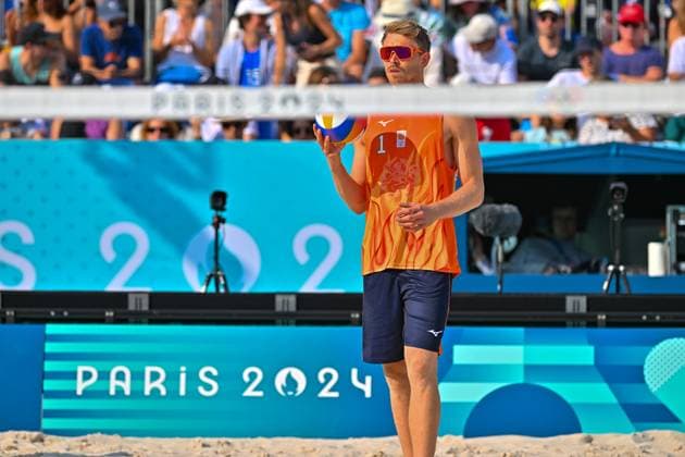 Olympic Games Beach Volleyball Paris 29 07 2024 Preliminary round, Men, NED vs ESP, Stefan Boermanns NED, 1 , Copyright: xBEAUTIFULxSPORTS TomxBlochx