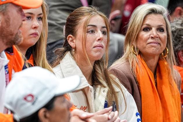 2024-07-29 Volleybal - Olympic Games, Olympische Spiele, Olympia, OS Paris 2024 - Day 3 PARIS, FRANCE - JULY 29: princess Alexia van Oranje of the Netherlands looks up during the Volleybal - Olympic Games Paris 2024 match between Netherlands and Turkiye on Day 3 at Paris Arena on July 29, 2024 in Paris, France. (Photo by Andre Weening BSR Agency) Paris France Content not available for redistribution in The Netherlands directly or indirectly through any third parties. Copyright: xBSRxAgencyx