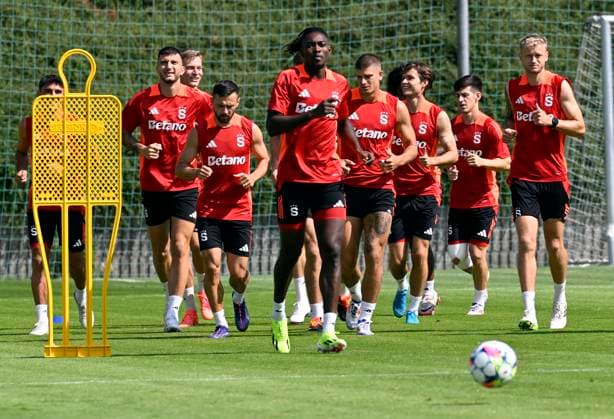 AC Sparta Prague players attend Sparta s training session before the Champions League second preliminary round rematch Sparta Prague - Shamrock Rovers, in Prague, Czech Republic, July 29, 2024. (CTKxPhoto KaterinaxSulova) CTKPhotoP2024072904785  CTKPhotoP2024072904785