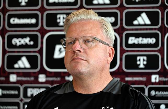Sparta coach Lars Friis attends a press conference, PK, Pressekonferenz before the Champions League second preliminary round rematch Sparta Prague - Shamrock Rovers, in Prague, Czech Republic, July 29, 2024. (CTKxPhoto KaterinaxSulova) CTKPhotoP2024072905384  CTKPhotoP2024072905384