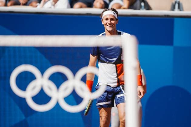 Sommer OL i Paris 2024 Paris, Frankrike 20240729. Casper Ruud mot italienske Andrea Vavassori i tennis pa Roland-Garros - Court Suzanne-Lenglen under sommer OL i Paris 2024. Foto: Stian Lysberg Solum NTB Paris Frankrike EDITORIAL USE ONLY. RESTRICTED USE FOR BETTING COMPANIES Ref:_SPOGGOPDoOE9Uc.jpg *** Paris 2024 Summer Olympics Paris, France 20240729 Casper Ruud against Italian Andrea Vavassori in tennis at Roland Garros Court Suzanne Lenglen during the Paris 2024 Summer Olympics Photo Stian Lysberg Solum NTB Paris France EDITORIAL USE ONLY RESTRICTED USE FOR BETTING COMPANIES  Copyright: xStianxLysbergxSolumx xNTBx