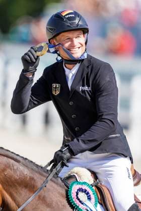 PARIS Olympic Summer Games Olympic Summer Games 2024, PARIS Olympic Summer Games Olympic Summer Games 2024 JUNG Michael GER , Chipmunk FRH Prize giving ceremony Partial competition Jumping Team Decision Show Jumping Team cometition Paris, Château de Versailles, Château de Versailles 29 July 2024
