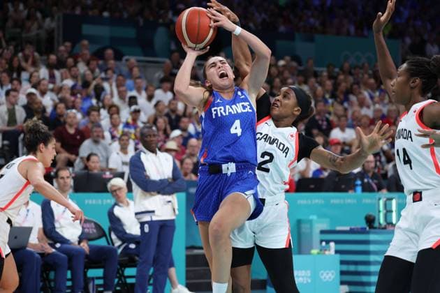 Marine FAUTHOUX (France) Women basketball, Canada vs France , Women s preliminary round during the Olympic Games, Olympische Spiele, Olympia, OS Paris 2024 JO 2024 : BASKET BALL - Canada vs France - Jeux Olympiques 2024 - Paris2024 - Lille - 29 07 2024 DPPI Panoramic 